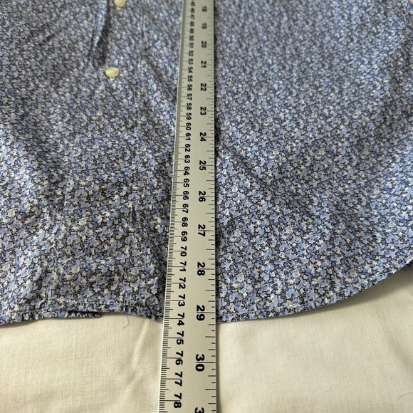 St. Croix Men's Long Sleeve Bluish-Purple Allover Patterned Button Up Shirt M - Picture 9 of 11